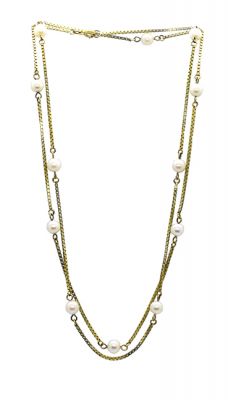 Vintage Cultured Pearl Station Necklace