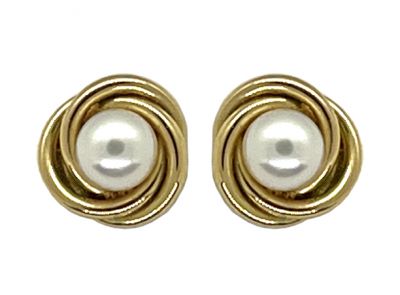 Vintage Cultured Pearl Stud Earrings
