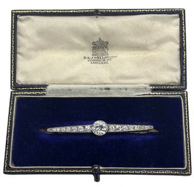 Vintage Diamond Bar Brooch