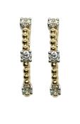 Vintage Diamond Fancy Hoop Earrings