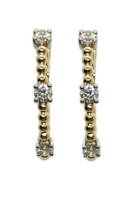 Vintage Diamond Fancy Hoop Earrings