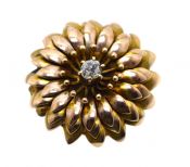 Vintage Diamond Floral Brooch