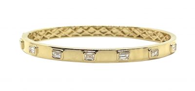 Vintage Diamond Hinged Bangle Bracelet