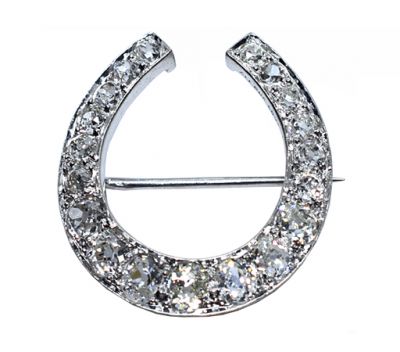 Vintage Diamond Horseshoe Brooch