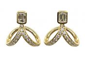 Vintage Diamond Ribbon Motif Earrings