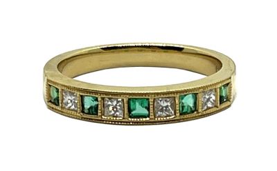 Vintage Diamond and Emerald Ring