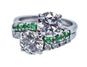 Vintage Diamond and Emerald Ring