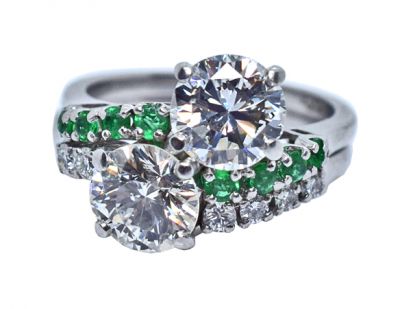 Vintage Diamond and Emerald Ring