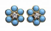 Vintage Diamond and Turquoise Earrings