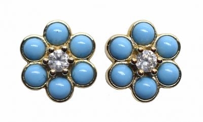 Vintage Diamond and Turquoise Earrings