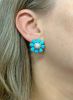 Vintage Diamond and Turquoise Floral Earrings