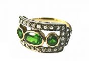 Vintage Diopside and Diamond Ring