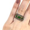 Vintage Diopside and Diamond Ring