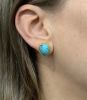 Vintage Dyed Howlite Stud Earrings in 14kt Yellow Gold