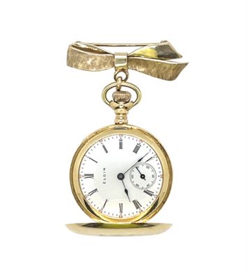 Vintage Elgin Stem Wind Open Face Pocket Watch