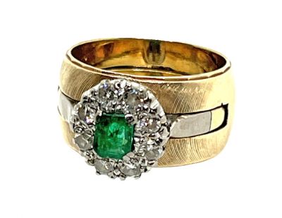 Vintage Emerald and Diamond Ring and Ring Jacket