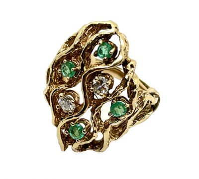 Vintage Emerald and Diamond Ring
