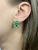 Vintage Four Leaf Clover Enamel Earrings