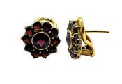 Vintage Garnet Floral Earrings