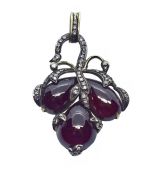Vintage Garnet and Diamond Pendant