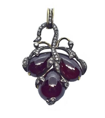 Vintage Garnet and Diamond Pendant