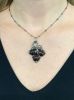 Vintage 26.64ct Garnet and Diamond Pendant in 14kt Yellow Gold and Sterling Silver