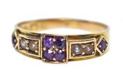 Vintage Garnet and Seed Pearl Ring