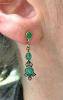 Vintage Inspired Emerald and Diamond Drop Earrings