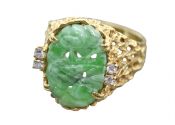 Vintage Jade and Diamond Ring