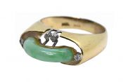 Vintage Jade and Diamond Ring