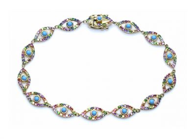 Vintage Multi Coloured Gemstone Bracelet
