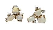 Vintage Opal and Diamond Earrings