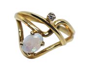 Vintage Opal and Diamond Ring