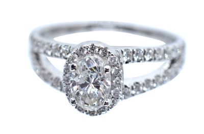 Vintage Oval Diamond Engagement Ring