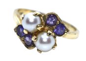 Vintage Pearl and Amethyst Ring