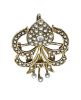 Vintage Pearl and Diamond Pendant Chatelaine Brooch