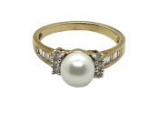 Vintage Pearl and Diamond Ring