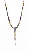 Vintage Peridot Tourmaline and Topaz Necklace