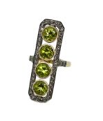 Vintage Peridot and Diamond Ring