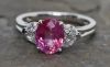 Vintage 2.18ct Pink Padparadscha Sapphire and Diamond 18k Ring