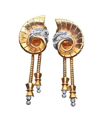 Vintage Retro Diamond Drop Earrings