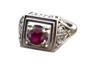 Vintage Ruby Solitaire Ring