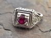 Vintage Ruby Solitaire Engagement Ring