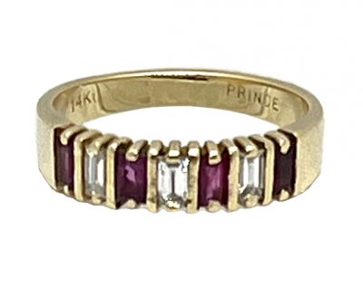 Vintage Ruby and Diamond Band