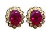 Vintage Ruby and Diamond Earrings