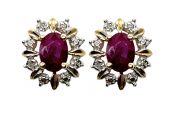 Vintage Ruby and Diamond Earrings