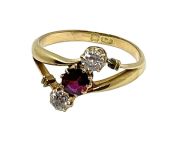 Vintage Ruby and Diamond Ring