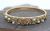 Vintage Sapphire Turquoise and Cultured Pearl Bangle Bracelet