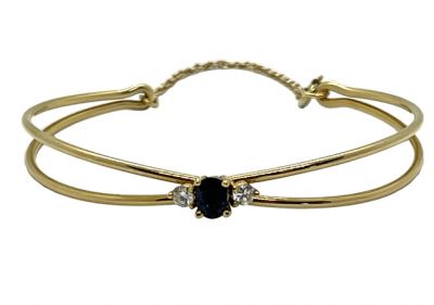 Vintage Sapphire and Diamond Bangle Bracelet