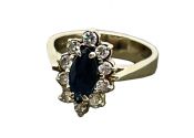 Vintage Sapphire and Diamond Cluster Ring